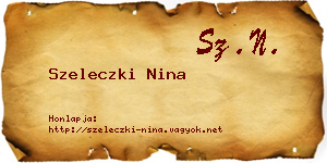 Szeleczki Nina névjegykártya
